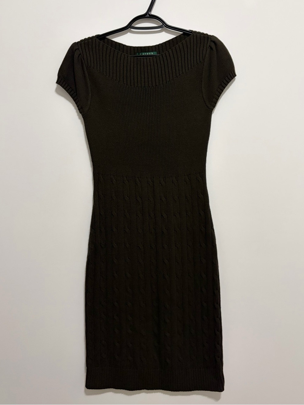 Lauren Ralph Lauren  Cap-Sleeve Midi Sweater Dress - Dark Brown